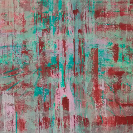 quadro astratto nei colori rosa e turchese a strisce